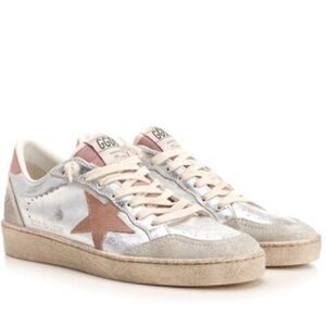 Ballstar Sneaker in Silver, Ash Rose, & Ice Golden Goose